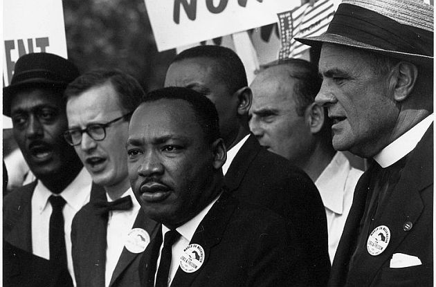 Matthew Ahmann (left of King) was an important part of the Civil Rights Movement